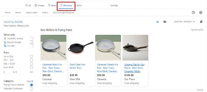 Google Shopping Actions Results Page